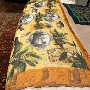 GIANFRANCO FERRE Savanna print Silk ScarfEX COND extra long gorgeous!!!